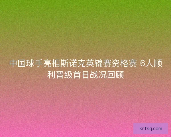 中国球手亮相斯诺克英锦赛资格赛 6人顺利晋级首日战况回顾