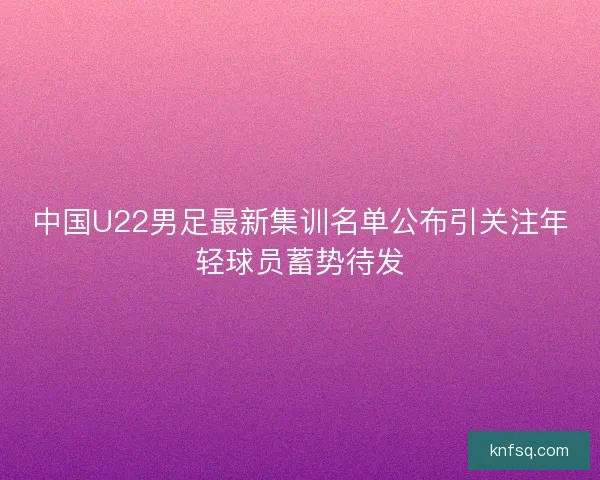 中国U22男足最新集训名单公布引关注年轻球员蓄势待发 中国U22男足最新集训名单公布引关注年轻球员蓄势待发